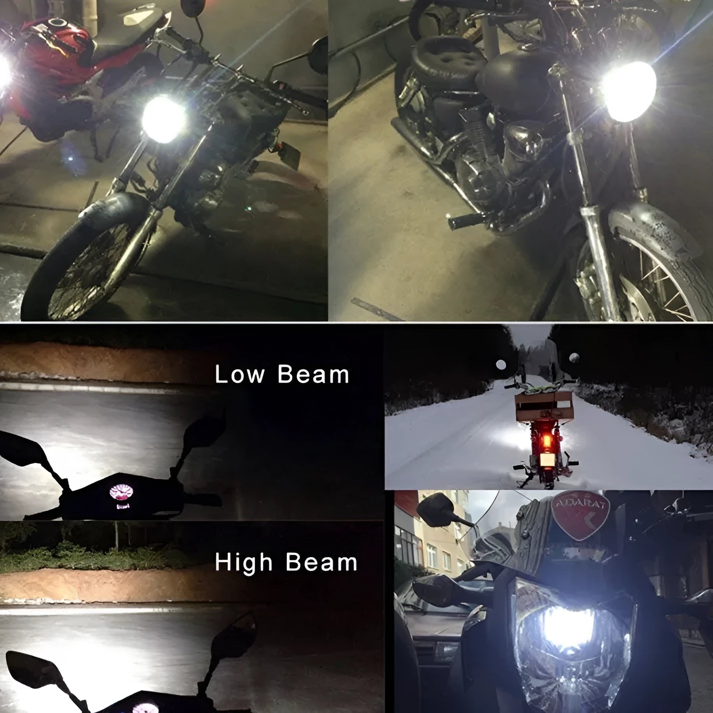 Motorcycle LED headlight unit with aluminium housing for H4 and BA20D sockets
