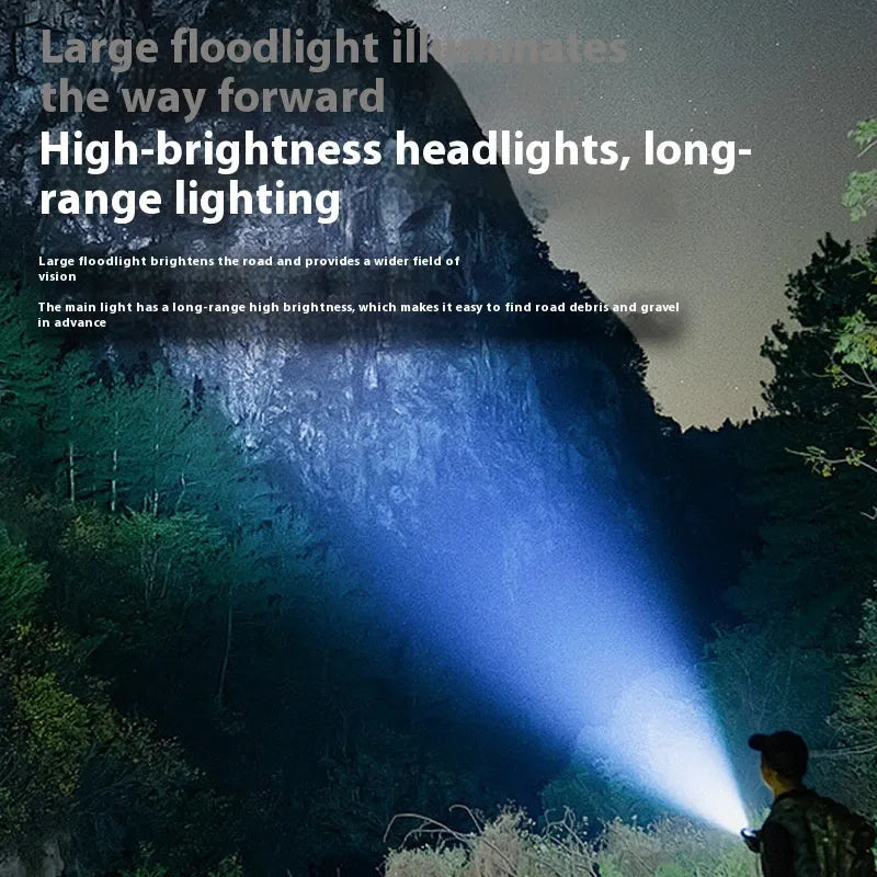 Aluminium alloy bicycle headlight with six XPT lamp beads and USB Type-C charging port