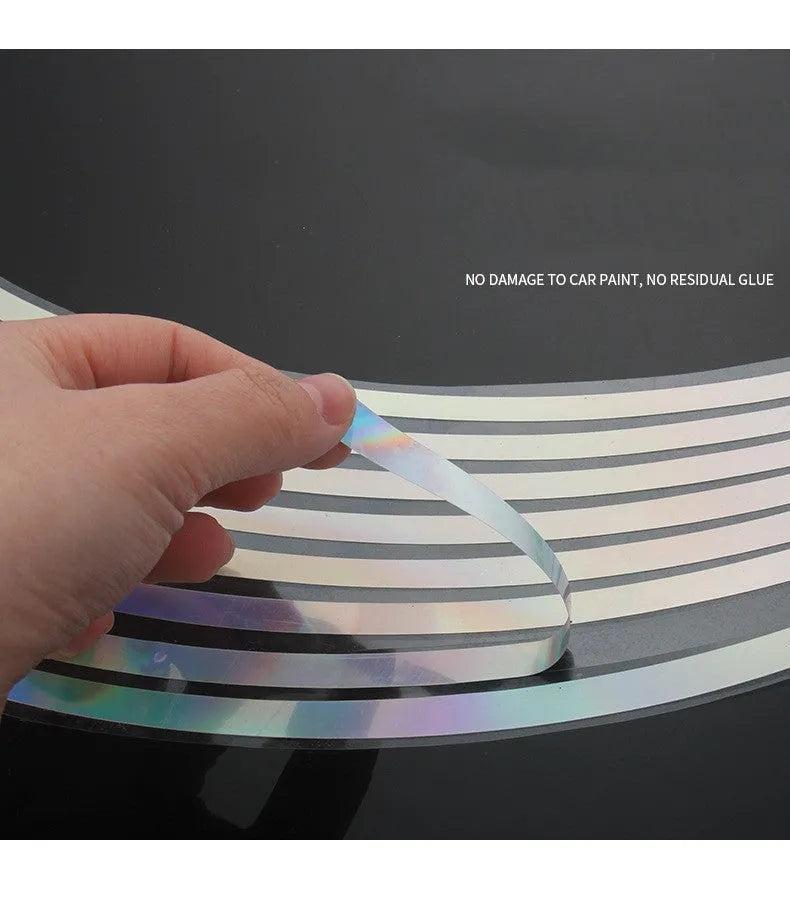 Motorcycle wheel reflective stickers in four sizes with PET waterproof material