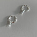 Geometric star-shaped clip-on earrings for women with copper white gold plating in platinum colour