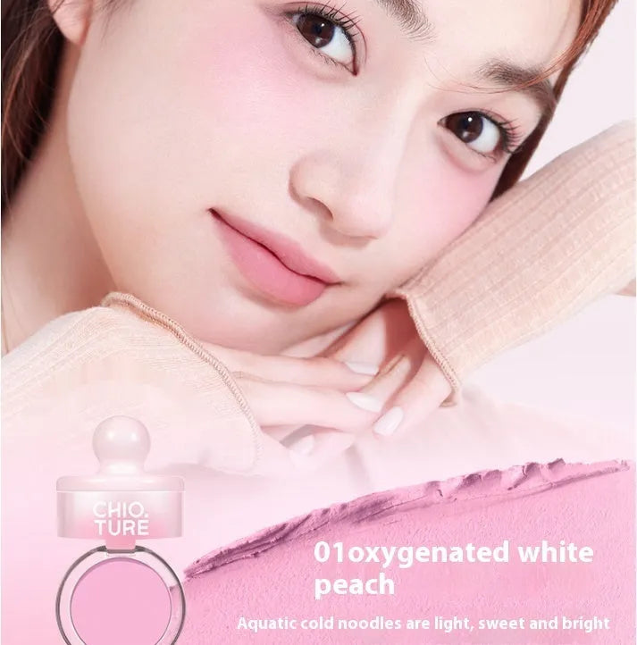 Can powder blusher mud blush powder in nude colour scheme with shimmer effect