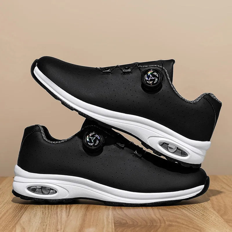Low-top black and white mesh casual sports shoes with cross shoulder straps and composite sole
