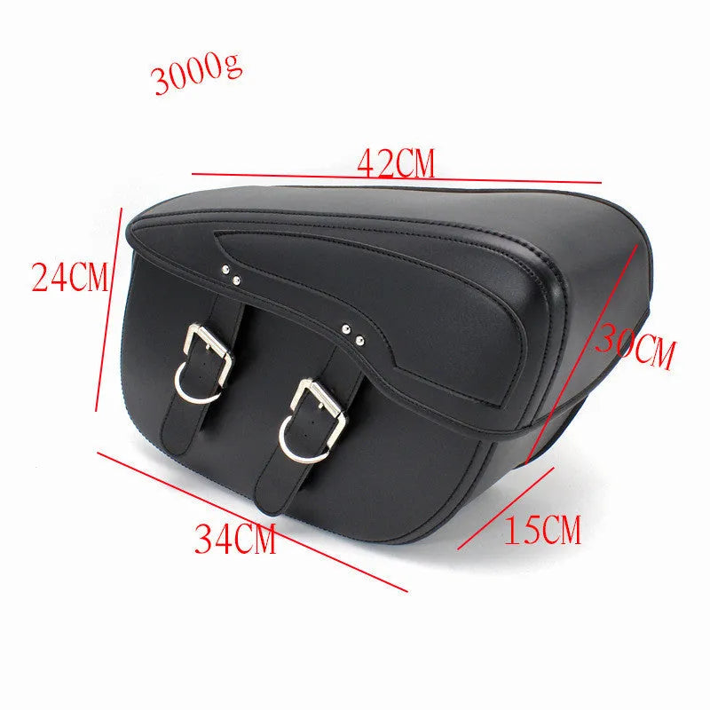 Motorcycle side box saddle bag in retro wind design with PU leather construction