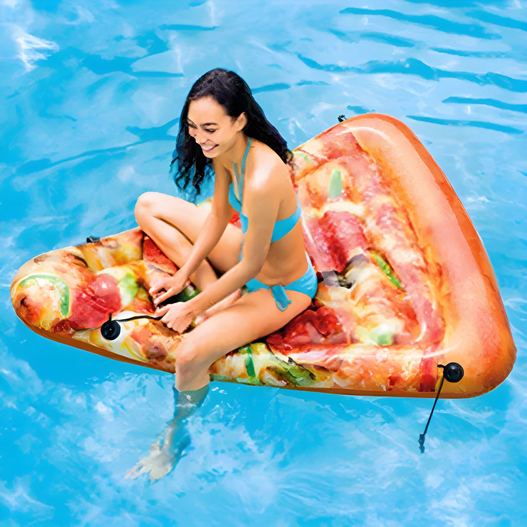Large inflatable pizza-shaped surfboard recliner for water floating