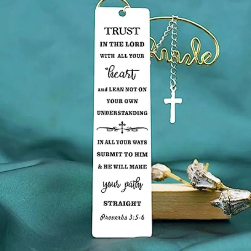 Stainless steel bible bookmark with European design in CFS5170 steel colour