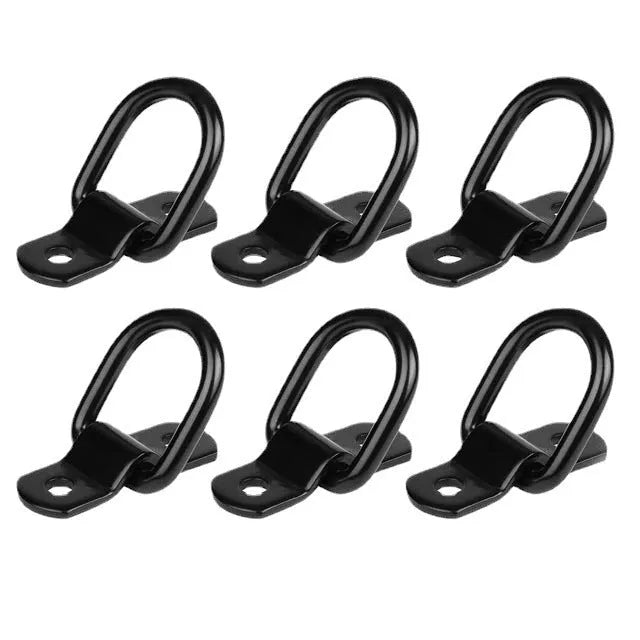 Galvanised carbon steel floor hook for trucks with black finish and pull ring design