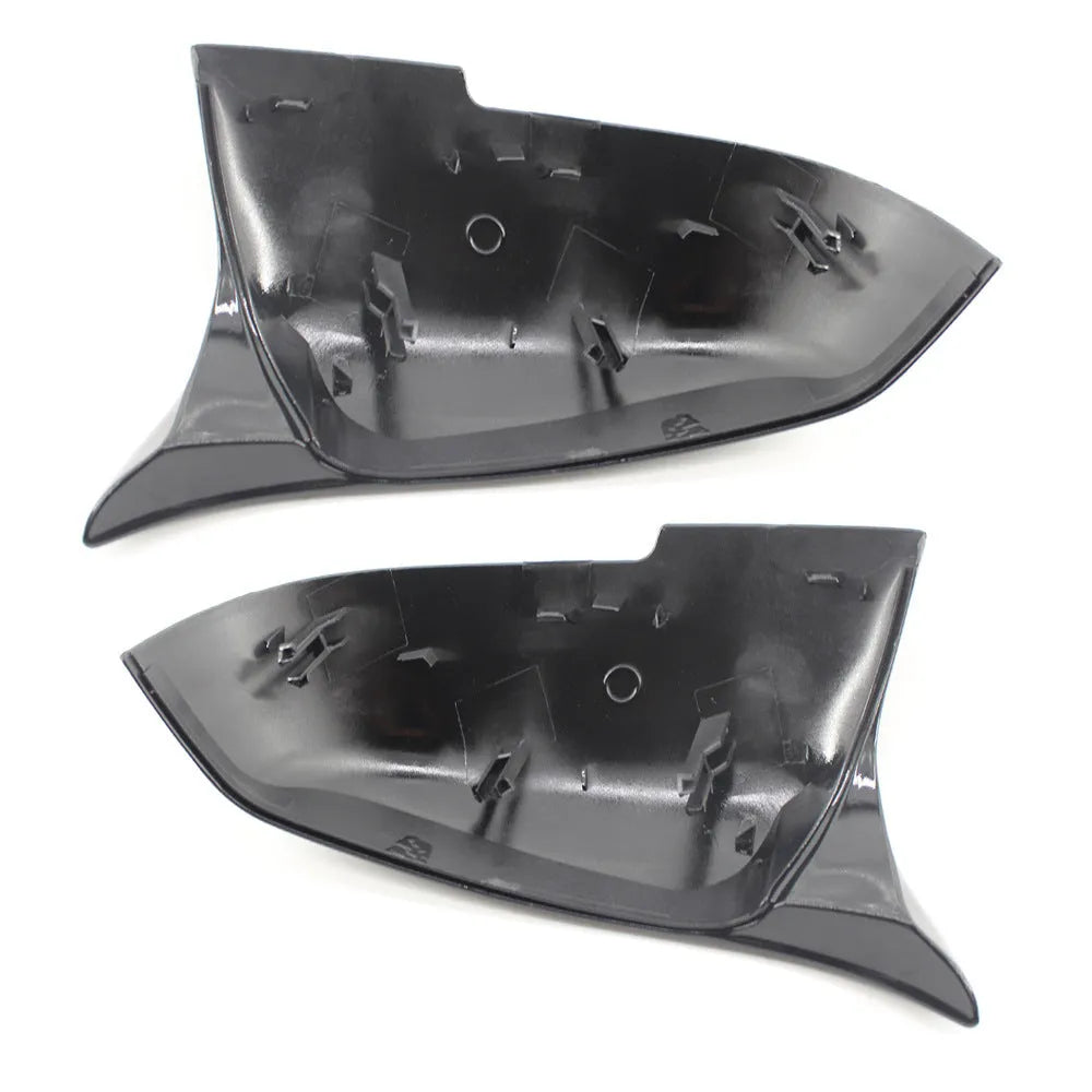 Modified horn rearview mirror shell for BMW 3 Series and 4 Series in paint bright black finish