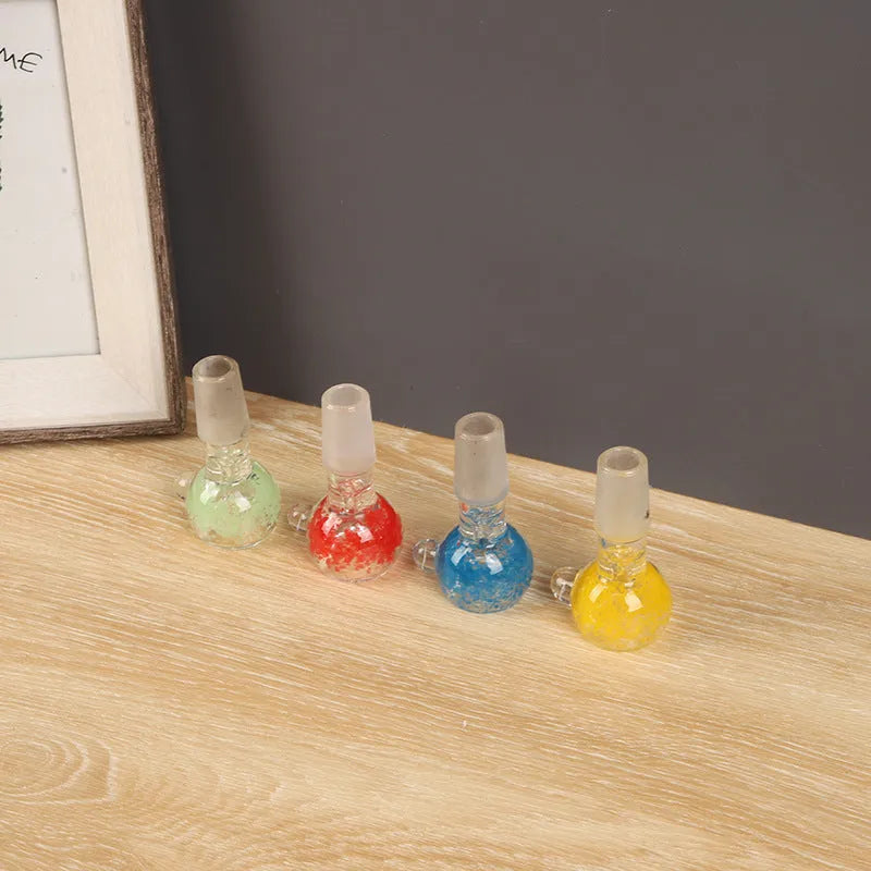 7cm coloured glass trumpet pipe with geometric shape for smoking accessories