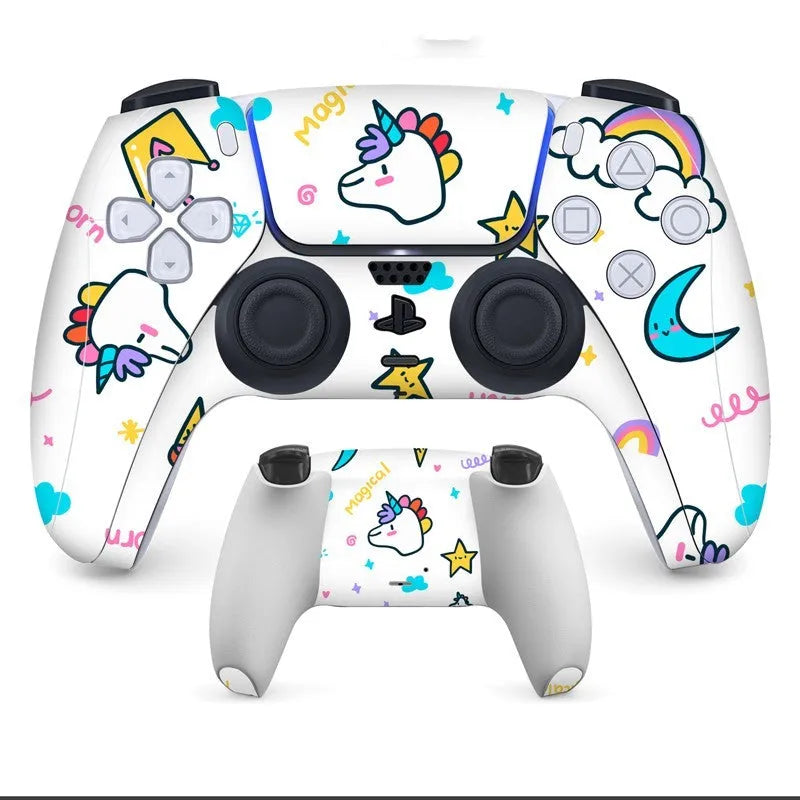 PS5 controller protective stickers with micro-frosted finish in multiple style options