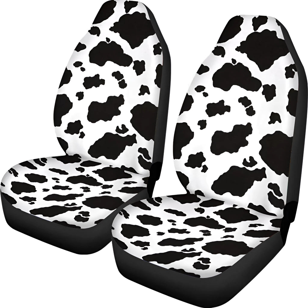 Cow spot leopard print retro car seat cover two-piece set for front seats