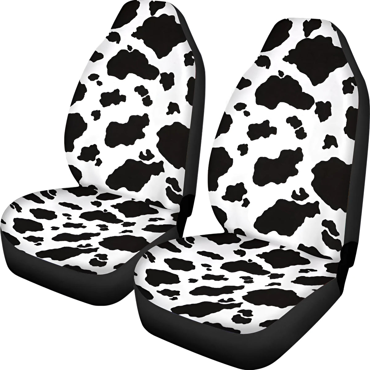 Cow spot leopard print retro car seat cover two-piece set for front seats