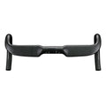 Carbon fibre road bike handlebar in red or black with double line pattern, shown in 400mm 420mm and 440mm widths.