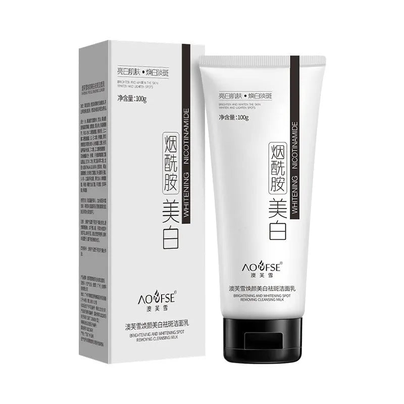 White facial cleanser bottle for whitening, freckle removal and pore cleansing