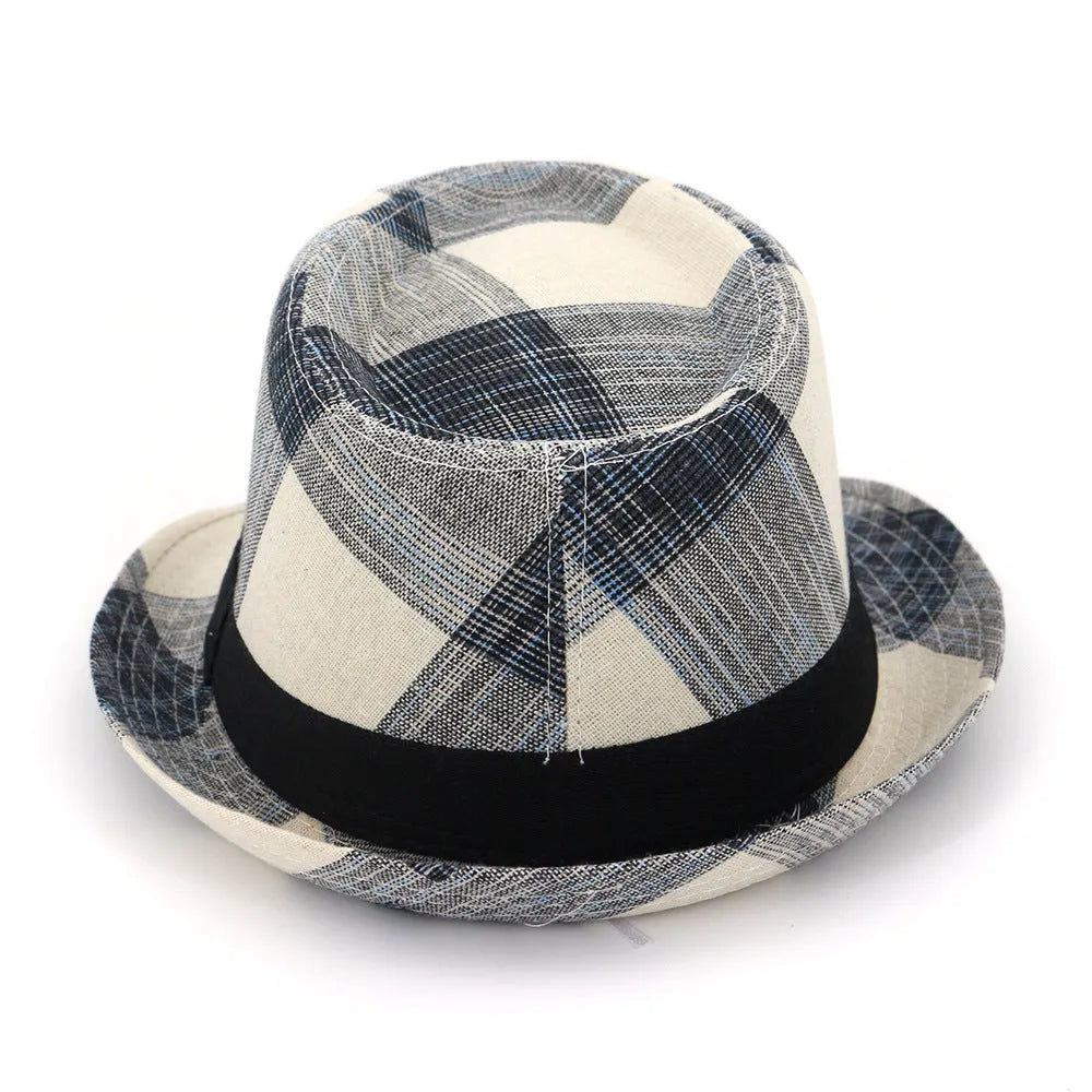Polyester sun hat with bell crown and 4.5cm brim in black or blue colour