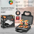 Double side heating sandwich machine 850W in R.585T colour, 25.4 x 11.4 x 25.5cm breakfast maker for toasted bread.