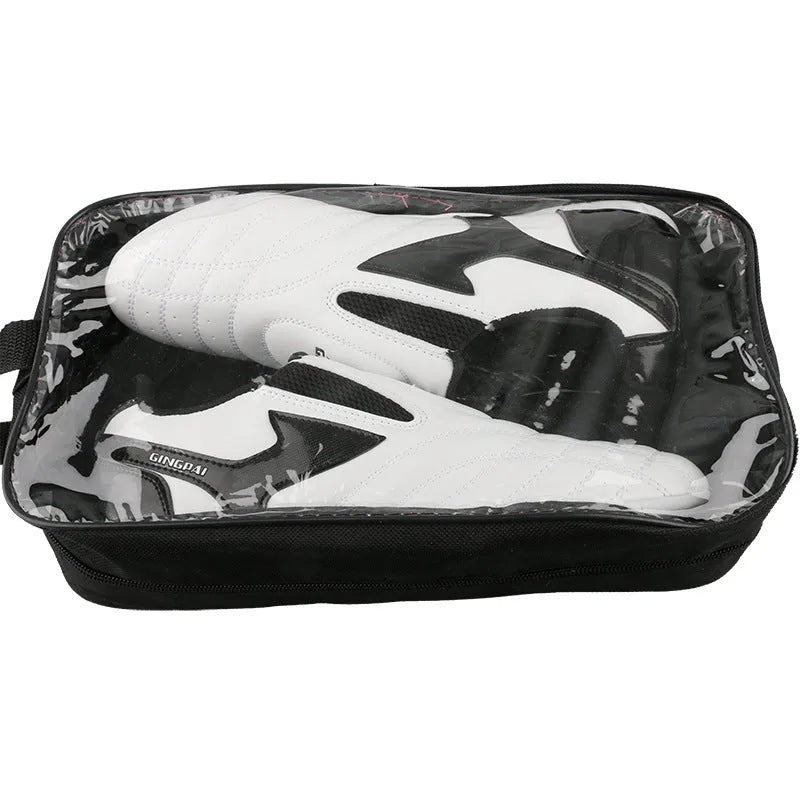 Black and white children's professional taekwondo martial arts shoes with soft sole