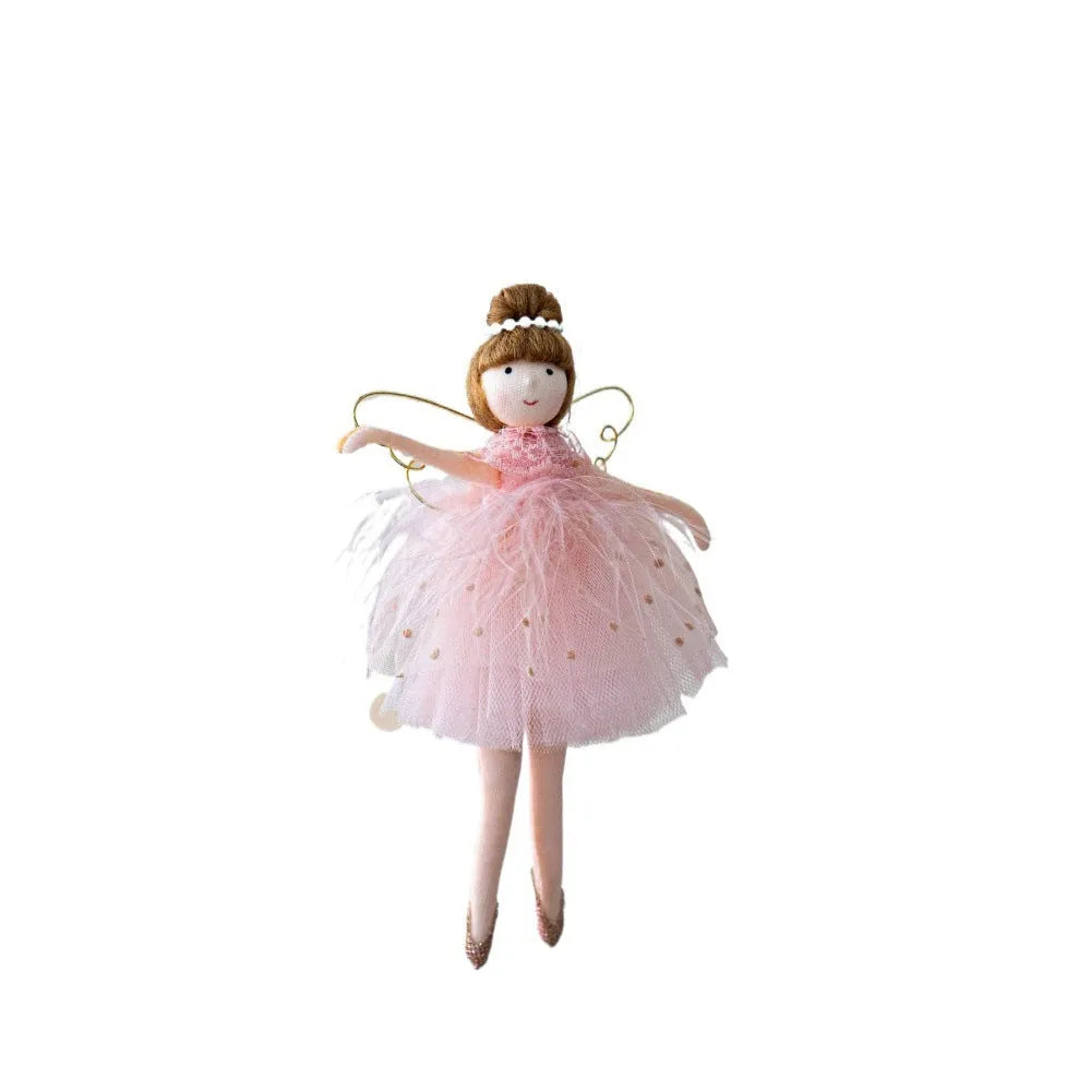 Pink or white cloth ballet girl angel plush doll with hanging loop, modern simplicity design