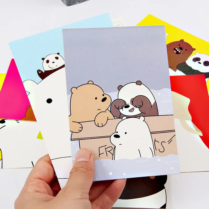Set of nine minimalist cartoon style postcards depicting the retro Paris Tower and historic landmarks.