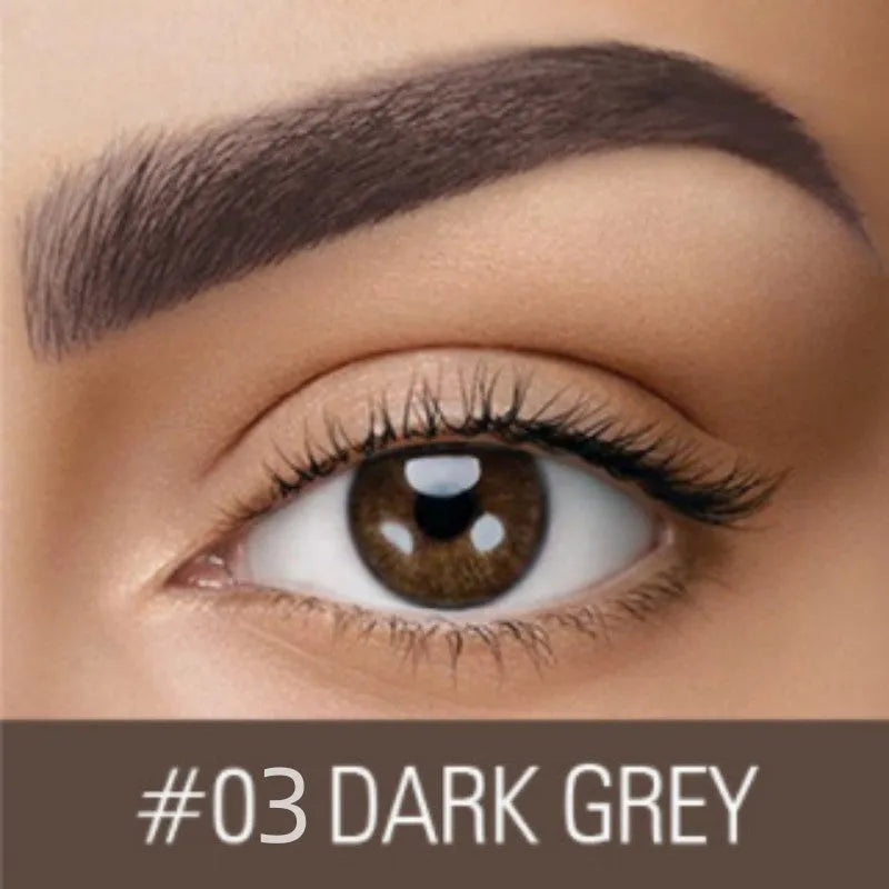 Waterproof brow cream and eyebrow pencil set in dark grey and golden yellow colours with brow dye component