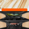 Retractable car sun curtain with thick opaque cloth in gold, silver, or black colours