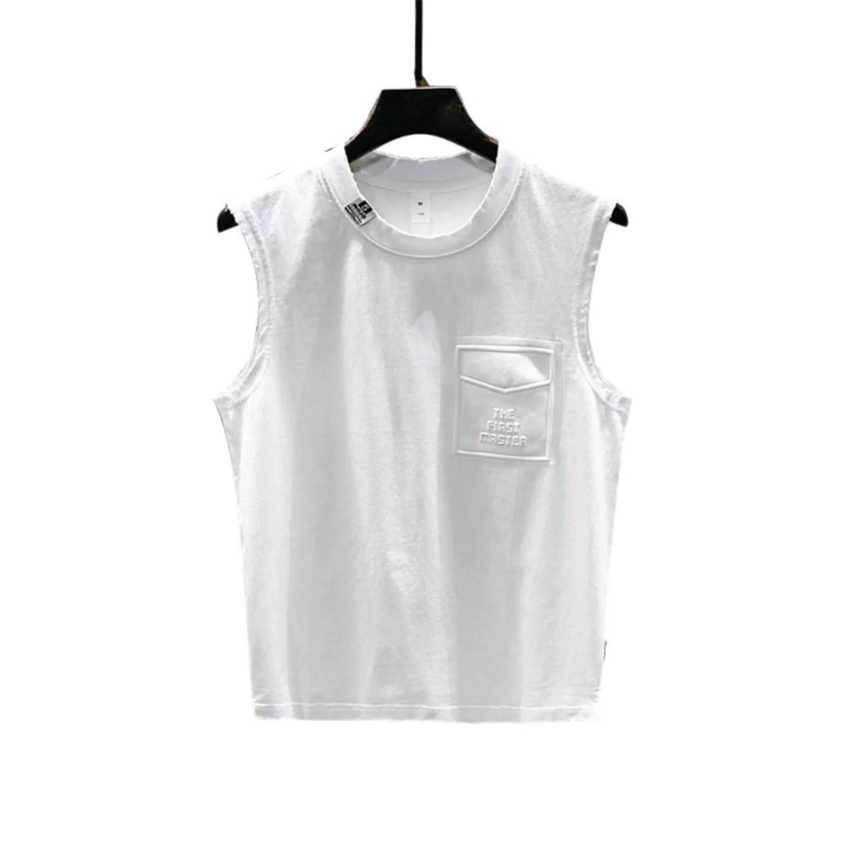 Cotton sleeveless t-shirt in loose fit with straight hem, available in white or black colours