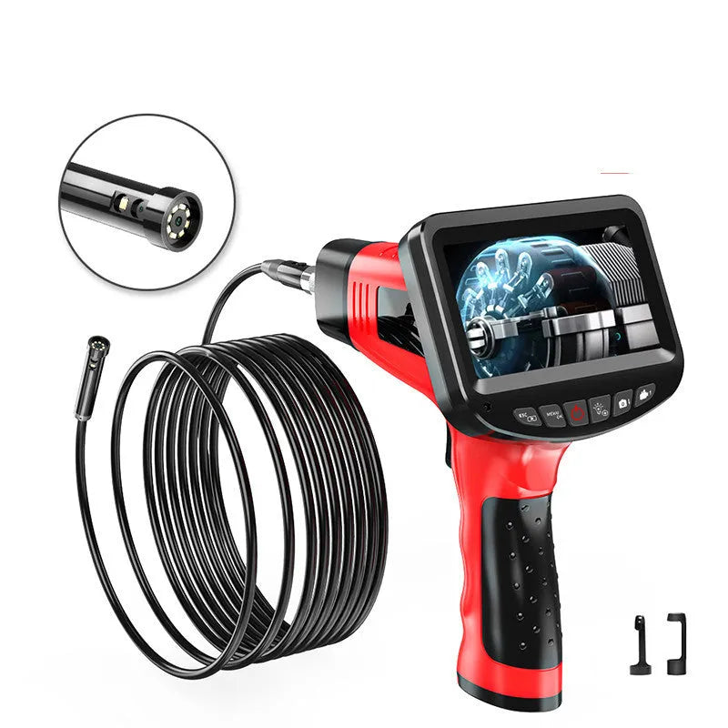 8.5mm diameter dual-lens endoscope camera with choice of snake pipeline or hard wire cable options