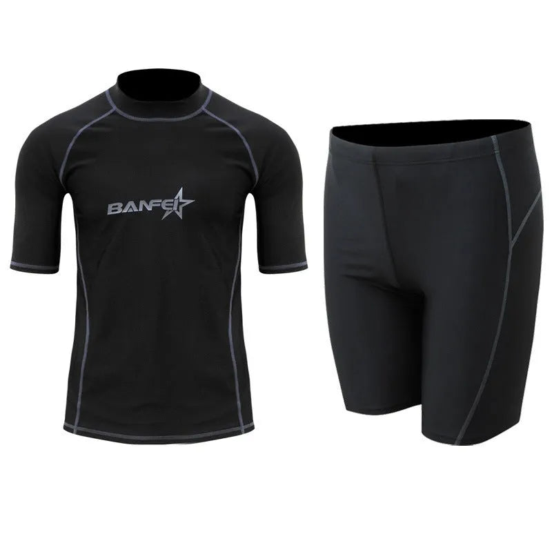 Men's quick-drying half sleeve swimsuit wetsuit for snorkelling and surfing