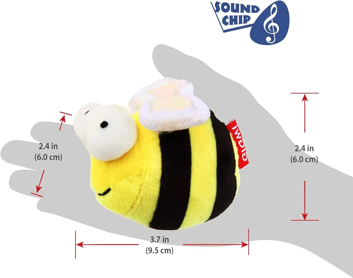 Yellow bee-shaped electronic cat toy with motion-activated chirping sound for indoor feline play