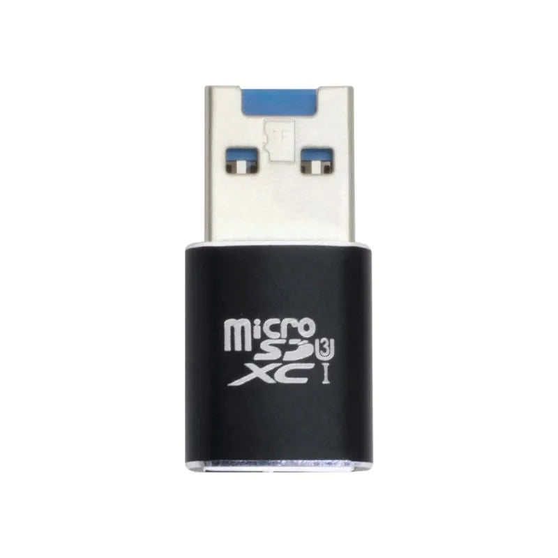 Black USB 3.0 micro SD card reader with ABS plastic shell for memory card transfers