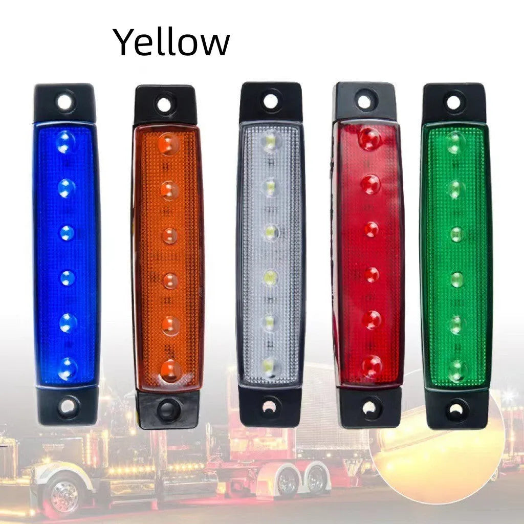 W-SMD trailer and truck side warning light in red, yellow, white, blue, or green, size 9.6 by 2 by 1 cm.