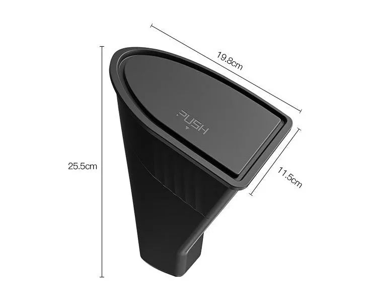 Two black waterproof ABS trash cans for Tesla Model Y front door pockets