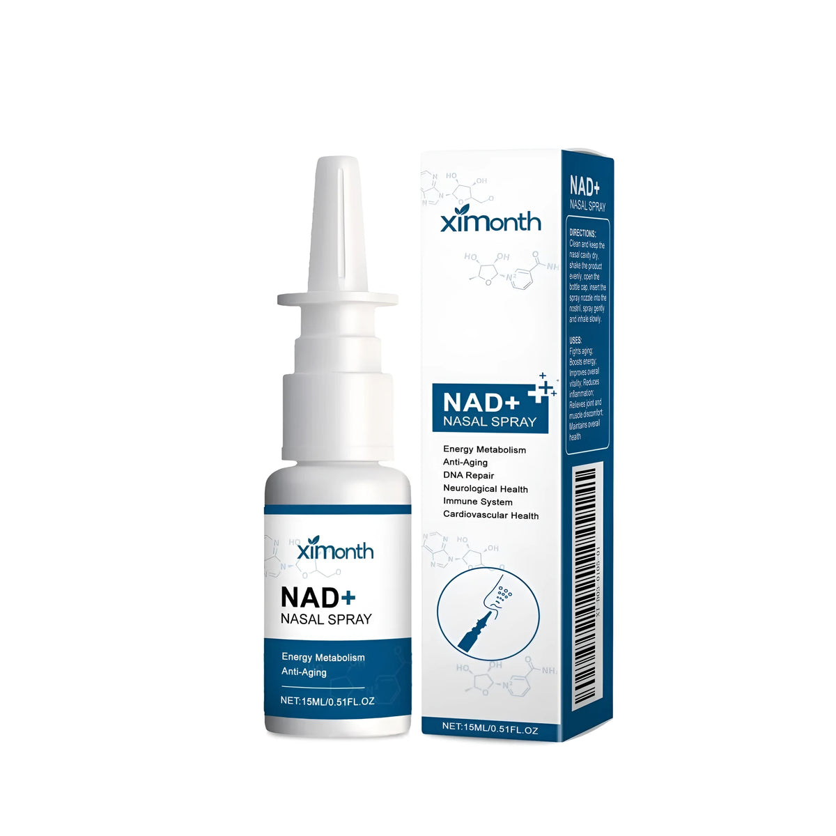 15ml herbal nasal spray bottle with calendula and mint leaves natural formula