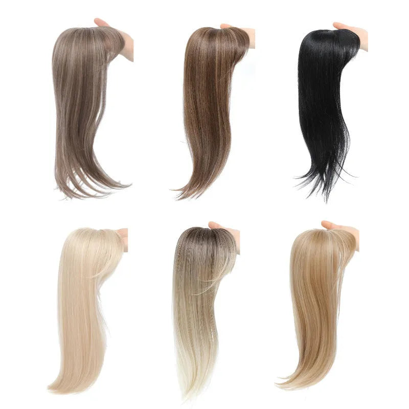 Synthetic wig hairpiece with clip-on buckle in one of six colour style options