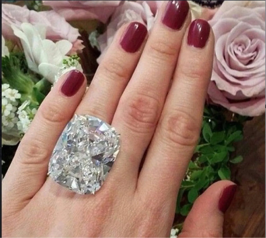 White gold colour square inlaid alloy ring for women in geometric style