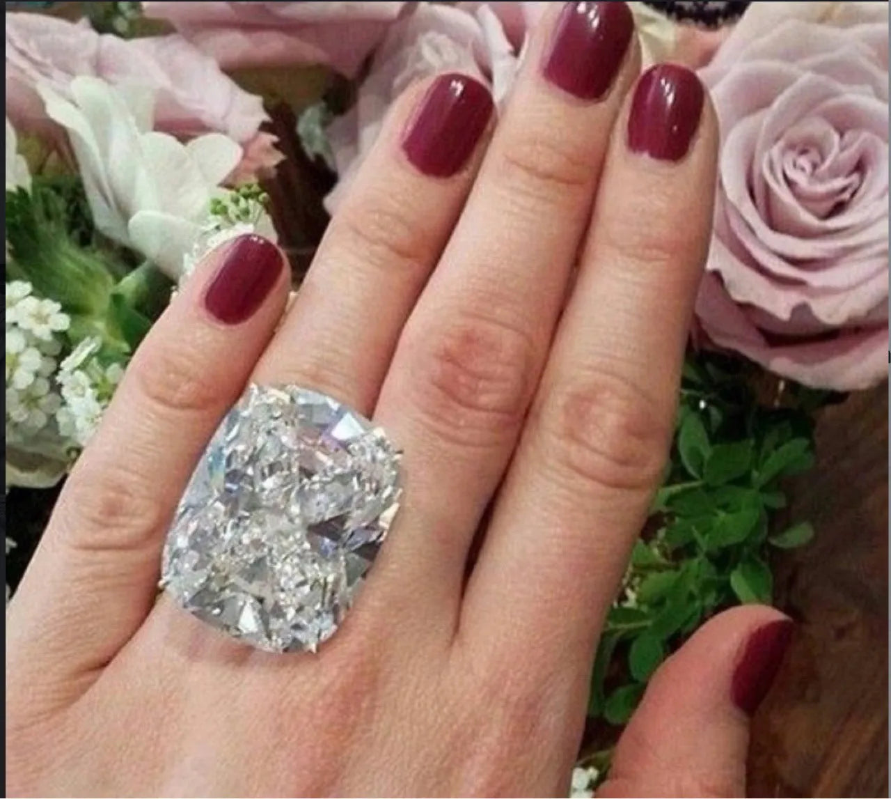 White gold colour square inlaid alloy ring for women in geometric style