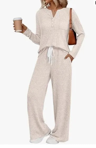 V-neck striped knit long coat with lace-up detailing and pockets in light grey