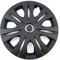 Universal monochrome ABS plastic wheel hub cover in silver, black, and electroplated finishes for 13-16 inch car rims.