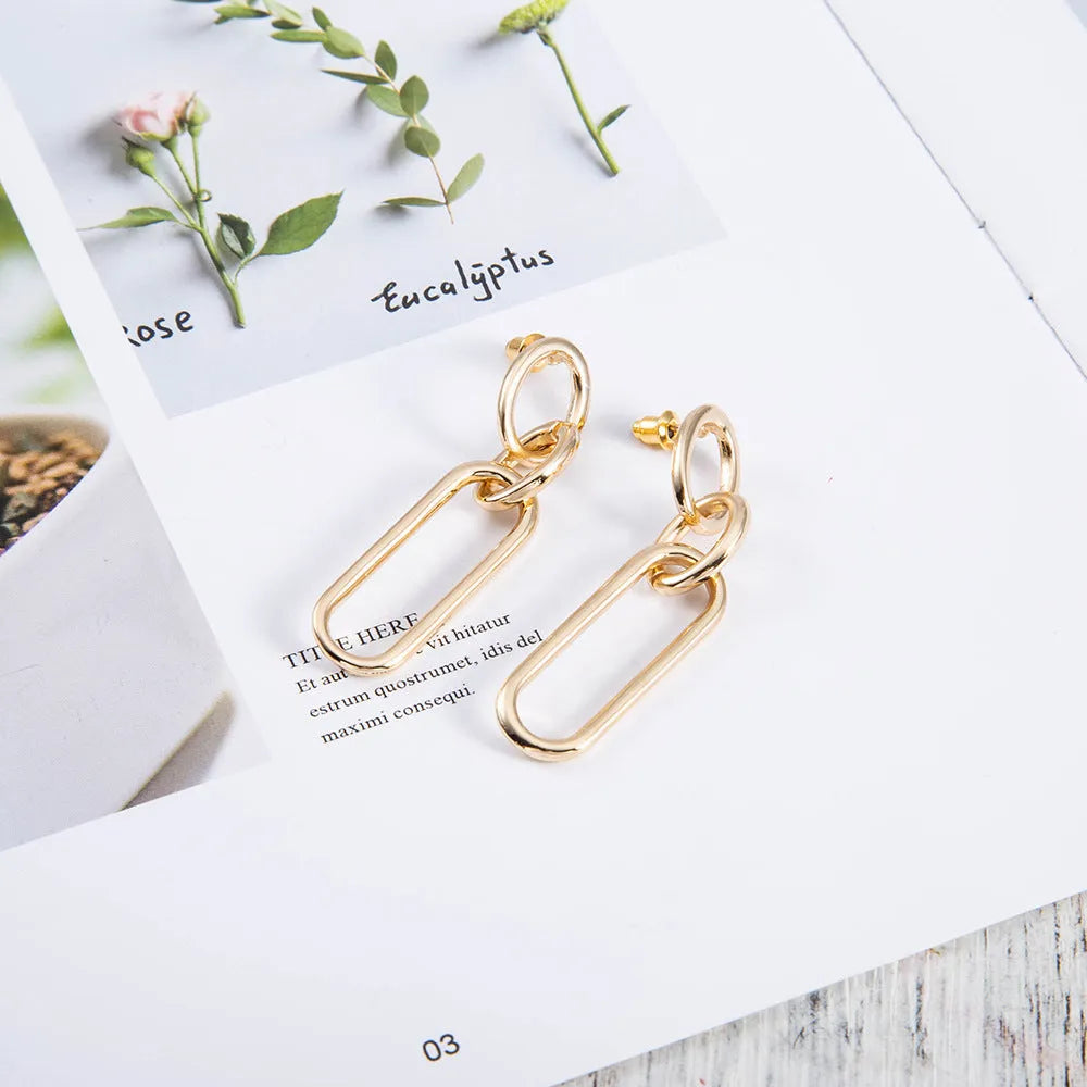 Sterling silver needle coloured geometry hoop earrings with ring and line design elements