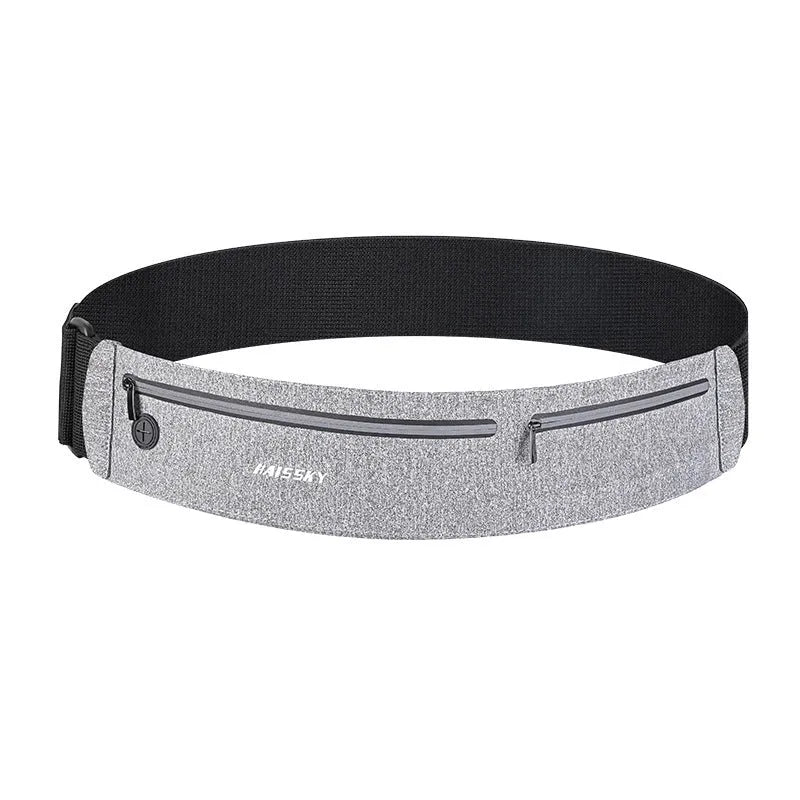 Men's and women's black waterproof chinlon Lycra sports waist bag with 8-inch capacity