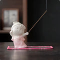 Ceramic incense burner decoration with cute female court attendant design