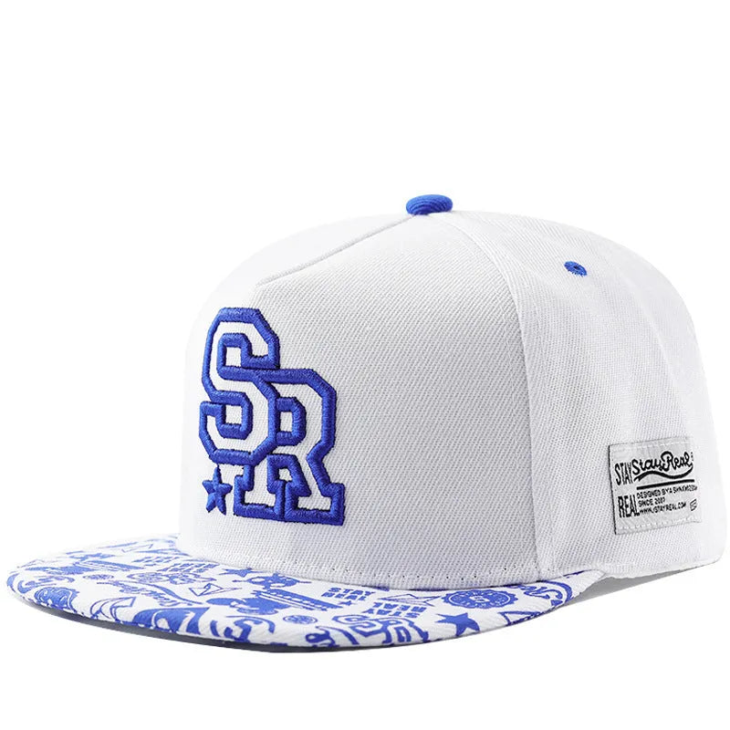 Adjustable cotton baseball cap in dome crown style, available in black and white colours