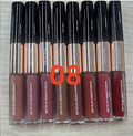C-L021 double-head non-stick cup lip gloss in colour-coded packaging showing eight shade options