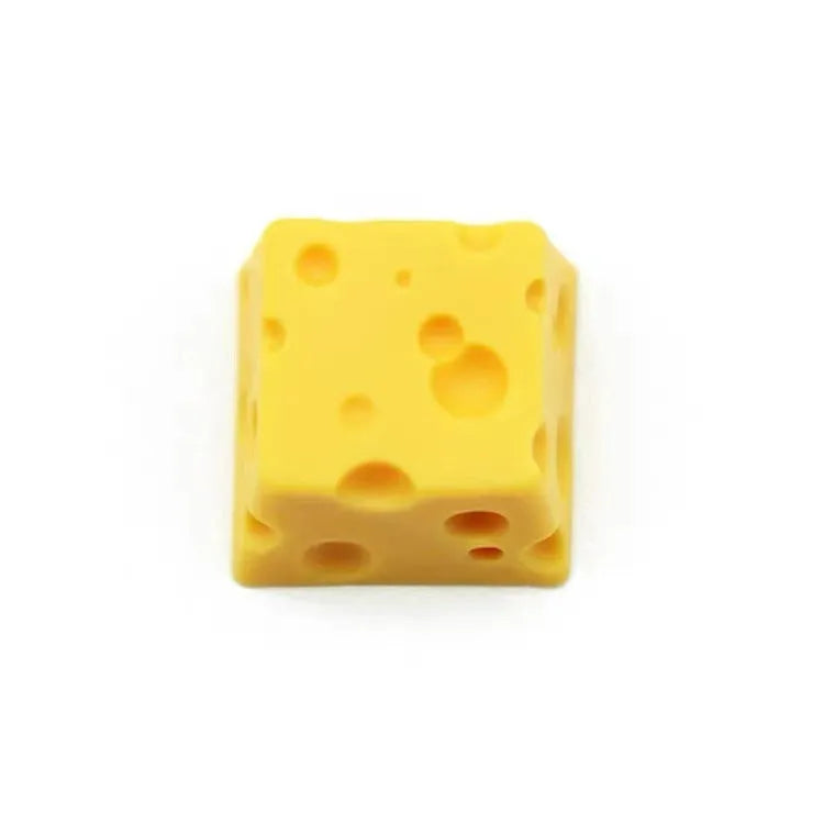 Yellow resin cheese artisan keycap for mechanical keyboards with Cherry MX compatibility