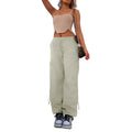 Men's straight leg cargo trousers with multiple pockets in loose fit polyester fabric