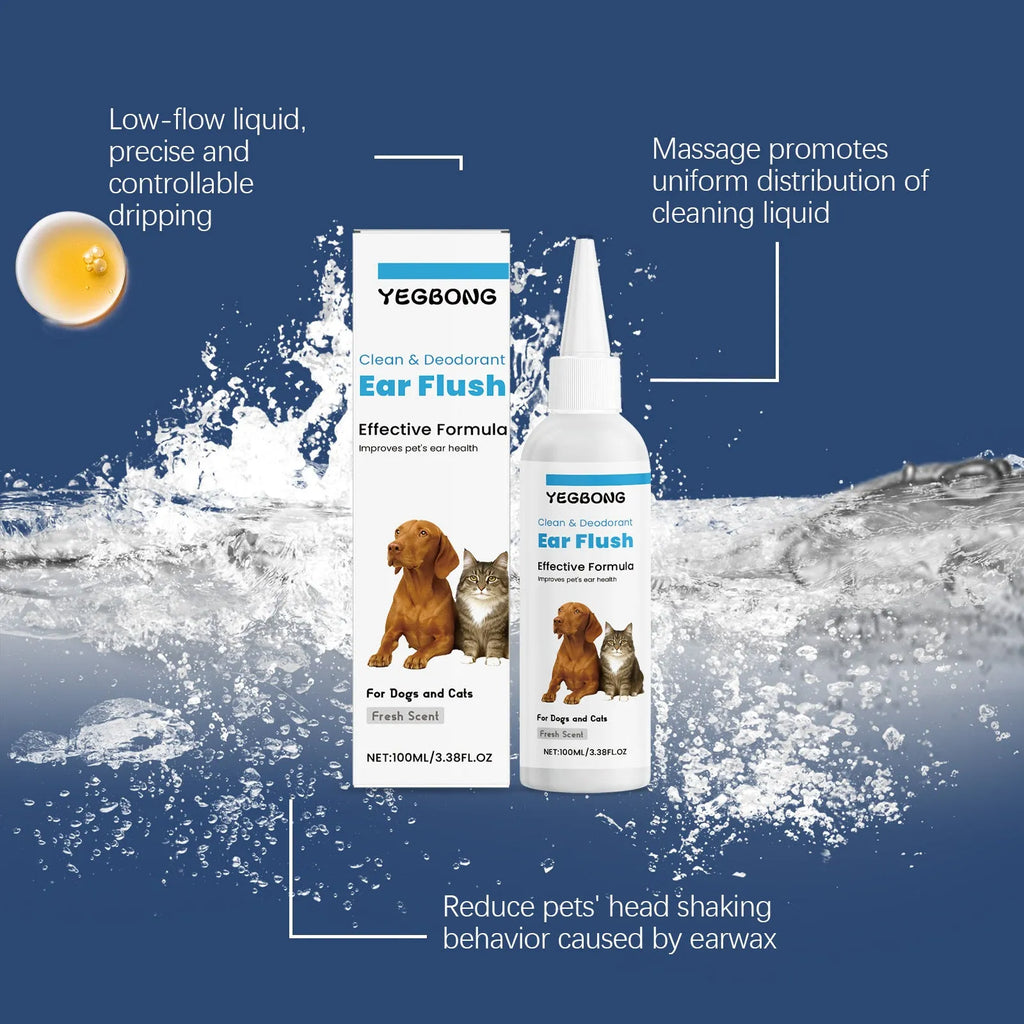 100ml bottle of gentle ear cleaner solution for dogs and cats
