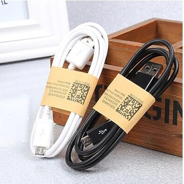 Android smartphone universal data cable with Micro USB connector, 1 metre length in black or white