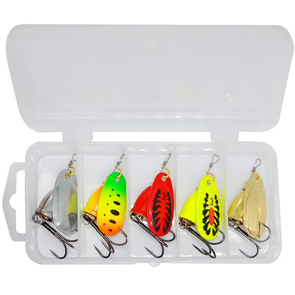 R composite rotating sequins copper bell metal fishing lure in multiple colour options.