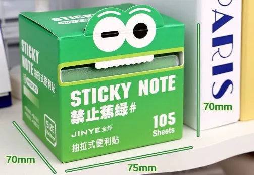 Transparent pull-out sticky notes with pearl gradient colours in 105-page notepad for students