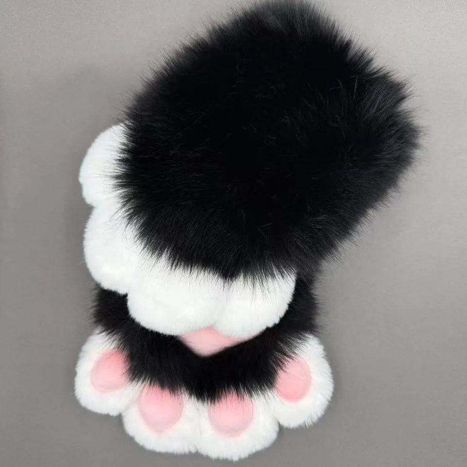 Colourful animal claw cosplay gloves in nylon fabric with various pad colour options