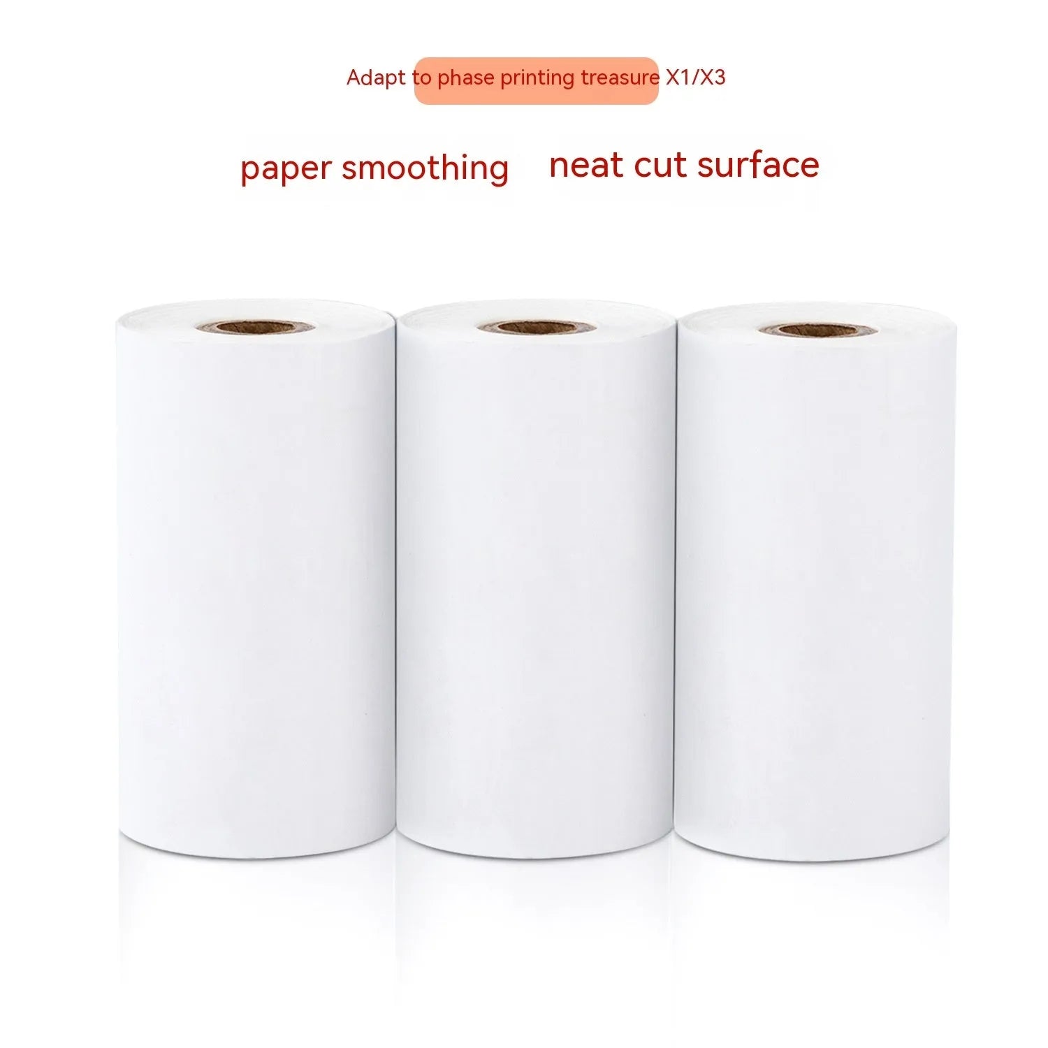 Three rolls of 57mm wide thermal paper in packaging for portable printers